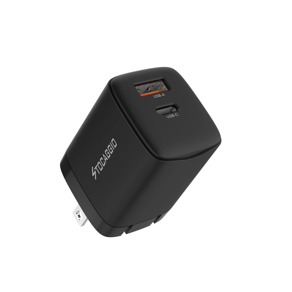 [Australia - AusPower] - iPhone 13 12 Fast Charger 20w USB C Dual-Port Stocaggio Wall Charger Block PD and QC 3.0 Travel Adapter with Foldable Plug for iPhone 13/13 Pro Max/12/12 Pro Max, iPad/Samsung/Pixel and More(Black) 