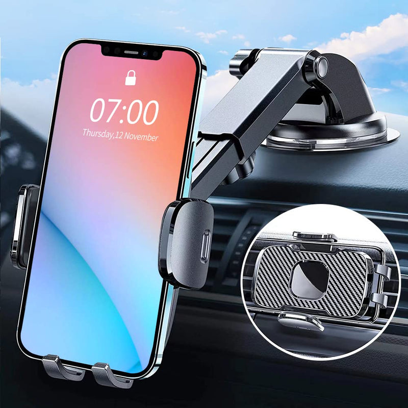 [Australia - AusPower] - Car Phone Holder, Universal Car Phone Mount Cradle - 3 in 1 Super Stable for Car Dashboard/Windscreen/Air Vent - One Button Release and 360° Rotation for All 4 to 7 inch Smartphones 