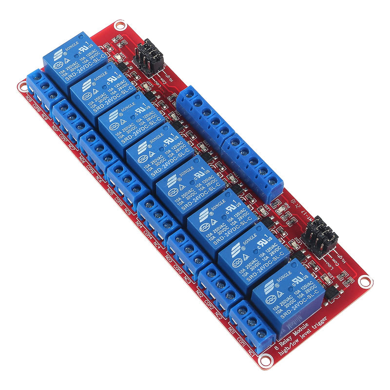 [Australia - AusPower] - AEDIKO DC 24V Relay Module Relay Board 8 Channel OPTO-Isolated High or Low Level Trigger 