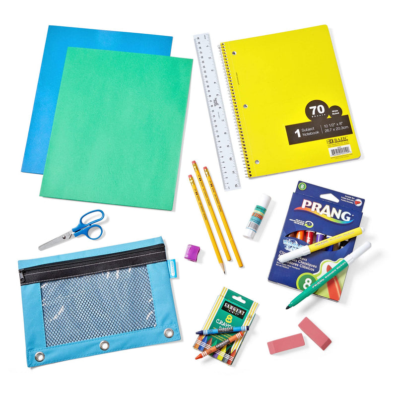 [Australia - AusPower] - hand2mind School Supply Kit, Back to School Supplies for The Classroom or Home, Classroom Essentials, Spiral Notebook, Pencil Pouch, Glue Stick, Ruler, Crayons, Washable Markers, Pencil Sharpener Standard 