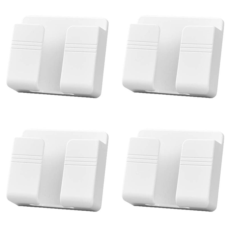 [Australia - AusPower] - MichPong Phone Wall Mount,4PCS Wall Phone Holder with Adhesive, Phone Charger Stand, Damage-Free Charging Dock, Remote Control Storage Box for Bedroom, Kitchen, Bathroom, Office and More 