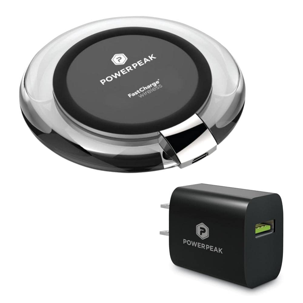 [Australia - AusPower] - POWERPEAK Wireless Charger Pad Qi 13.5W Fast Charge with Fast Wall Charger Power Adapter - Universal;Compatible with iPhone 13,12,11,Pro Max,X,XS,8,Plus/Galaxy S21, S20,Note 10,S10, S9/ Pixel/Moto. 