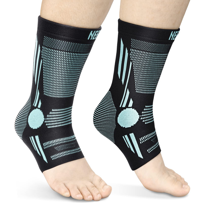 [Australia - AusPower] - NEENCA Professional Ankle Brace Compression Sleeve (Pair), Ankle Support Stabilizer Wrap. Heel Brace for Achilles Tendonitis, Plantar Fasciitis, Joint Pain,Swelling,Heel Spurs, Injury Recovery, Sports Blue Large 