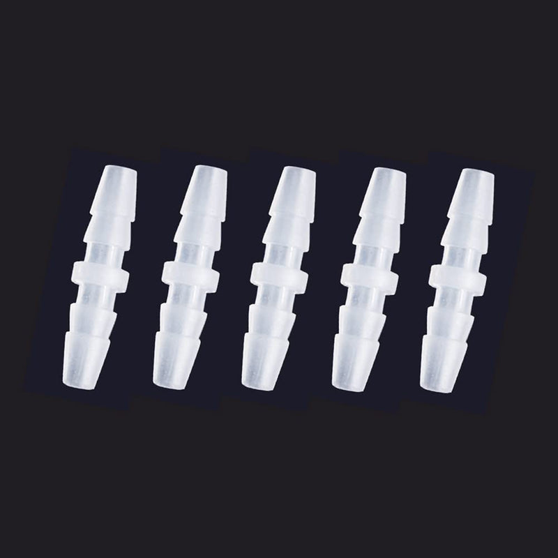 [Australia - AusPower] - Quickun Plastic Hose Barb Fitting, 3.5mm x 3.5mm(1/8"1/8") Barbed Splicer Mender Joint Adapter Union Fitting (Pack of 10) 3.5mm（1/8”）-5pcs 5 