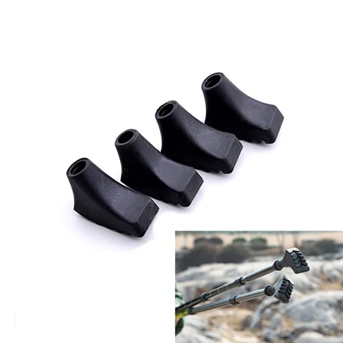 [Australia - AusPower] - Walking Stick Tips Rubber 4pcs Trekking Pole Tips Replacement- Rubber Feet for Hiking Poles, Walking Sticks, Trekking Poles | Rubber Tip for Walking Sticks Hiking Trekking Poles Boot Tips Rubber Feet 
