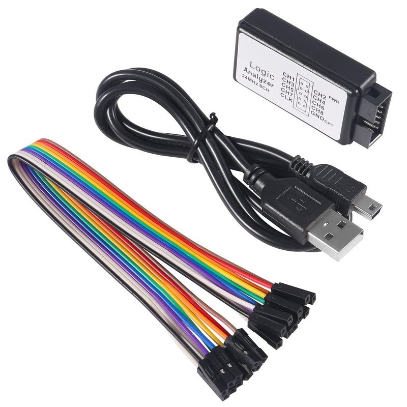 [Australia - AusPower] - USB Logic Analyzer Device with USB Cable 5MHz 24MHz 8CH 8 Channel UART IIC SPI Debug Logic Analyzer Professional Microcontroller Device Network Analyzing Set for FPGA ARM M100 SCM 1 