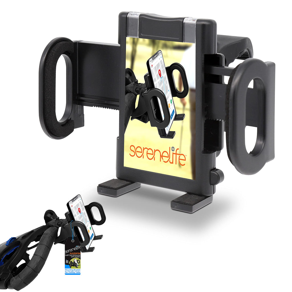 [Australia - AusPower] - SereneLife Golf Cart Universal GPS Holder - Golf Cart Accessories Rotating Cell Phone Holder Mount Clip for GPS, PDA and Mobile Devices w/Silicone Clip, Mounting Bracket for Trolley Tube SLGZGPSH 