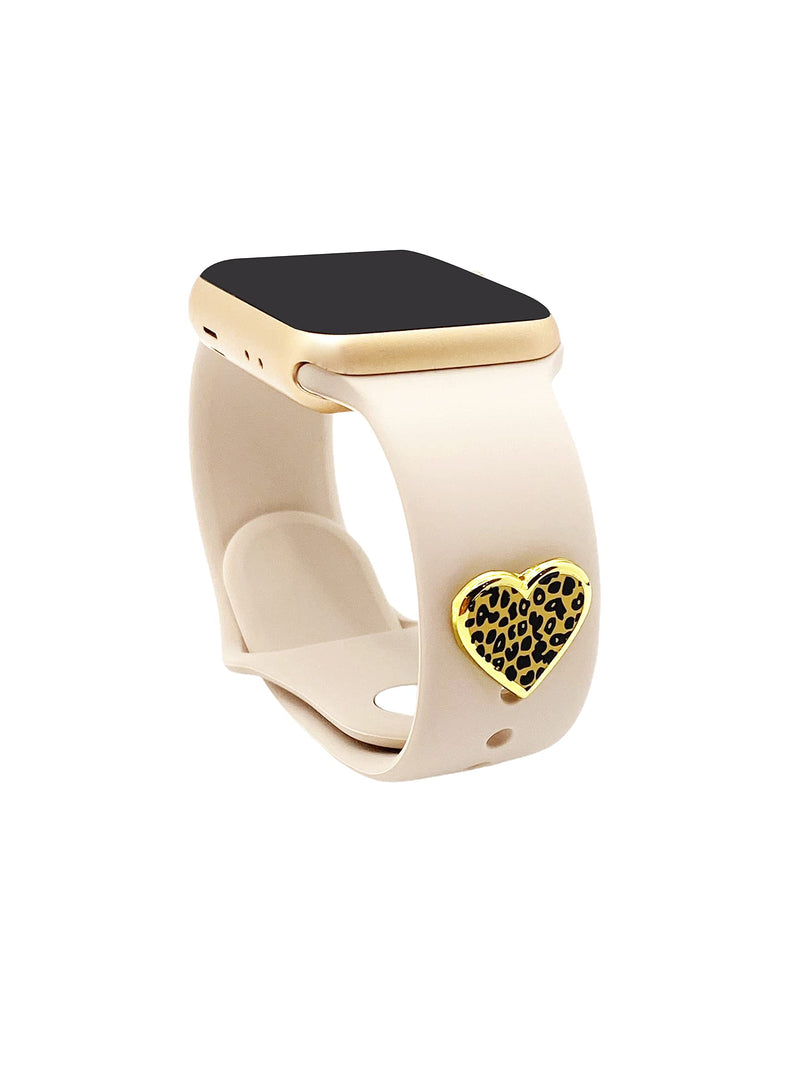 [Australia - AusPower] - Smart Watch Silicone Band Charms Fashion Animal Print Decorative Compatible With Apple Watch Band Compatible with 38/40/42/44mm Series 1/2/3/4/5 (Not Band or Watch ) Leopard 