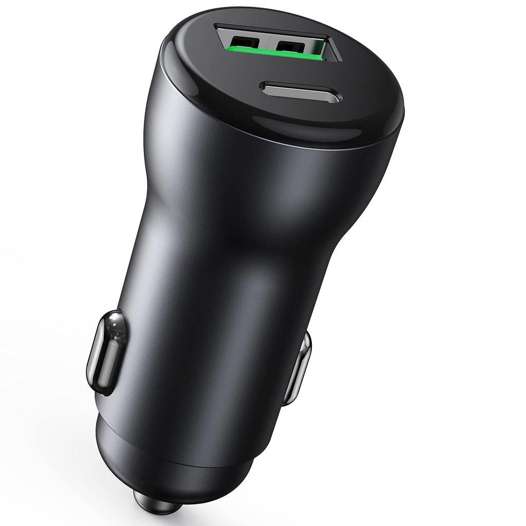 [Australia - AusPower] - 30W USB C Car Charger, Mini Dual Port PD & QC 3.0 Fast Charger Cigarette Lighter Car Power Adapter for iPhone 11 12 Mini Pro Max/X Xs Max XR 8 7 6s Plus Samsung Note 9/Galaxy S10/S9 Tablets and More 