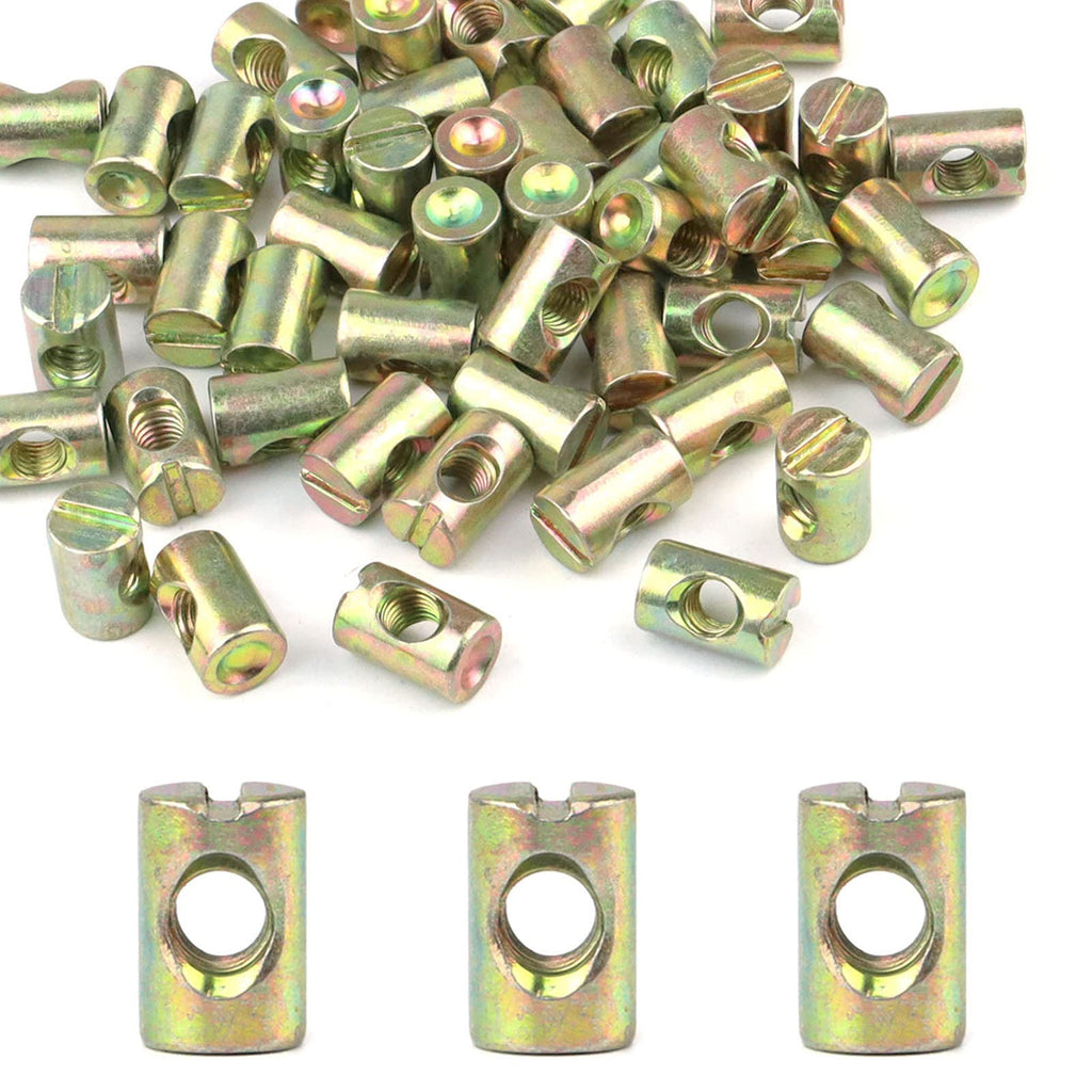 [Australia - AusPower] - 45 Pieces M6x15mm Barrel Nuts Cross Dowels Slotted Nuts for Most Furniture Beds Crib Chairs M6 x 15 45 