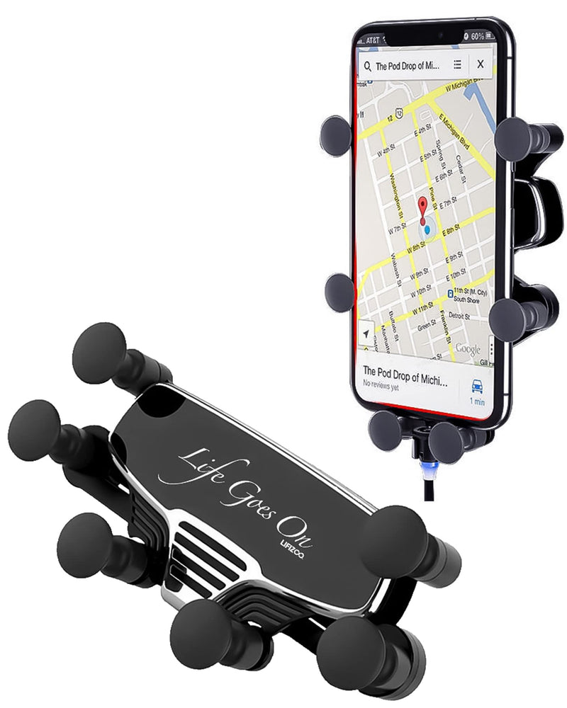 [Australia - AusPower] - [ Life Goes On ] 2022 Newest Gravity Car Phone Holder Mount Vent Clip, Air Vent Phone Mount for Car, Automatic Locking Universal Smartphone Cradle Compatible for iPhone Galaxy and More. 4.7-6.5 inch 