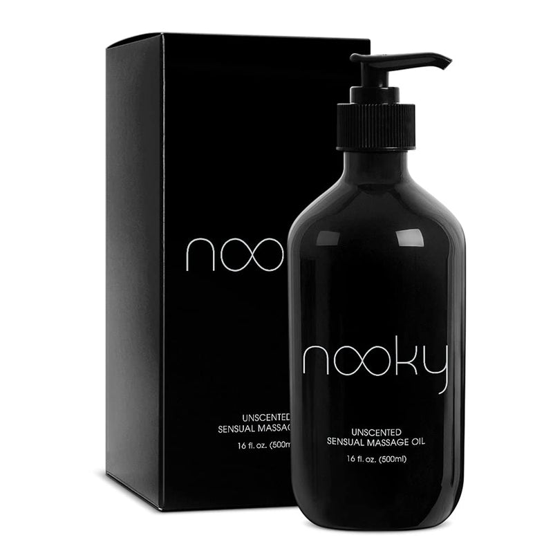 [Australia - AusPower] - Nooky Massage Oil with Fractionated Coconut Oil for Massaging 16 Ounce (Unscented) Unscented 