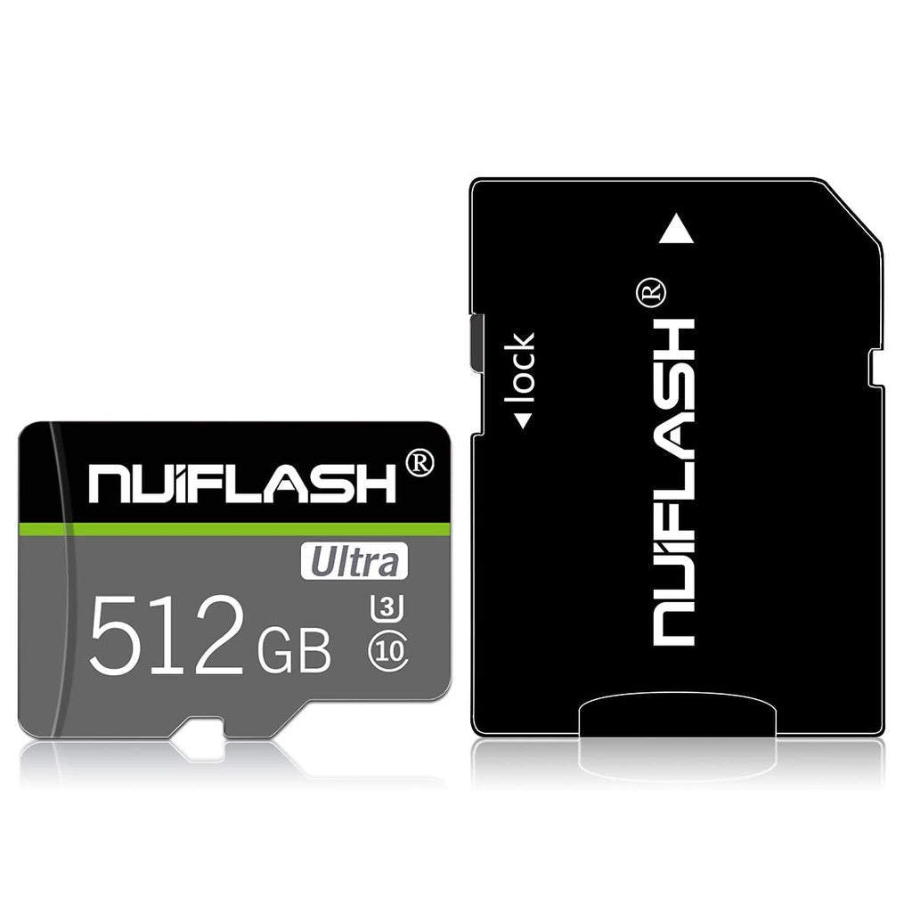 [Australia - AusPower] - 512GB Micro SD Card with A SD Card Adapter Class 10 High Speed TF Memory Card/SD Memory Cards for Camera, Phone, Computer, Dash Came, Tachograph, Tablet, Drone 