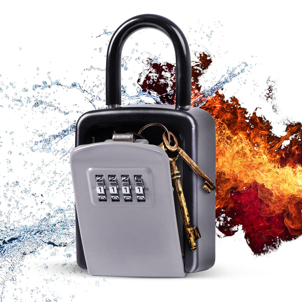 [Australia - AusPower] - Key Lock Box, BNT Combination Lock Box for House Key Doorknob Outside, Key Safe Lock Box Security Lock Box for Outside Realtors Garage Spare Hanging ring 