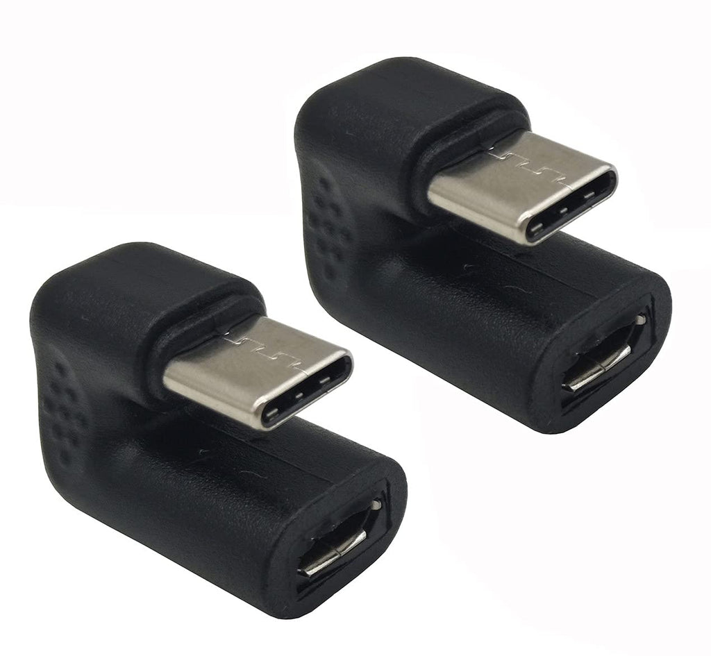 [Australia - AusPower] - Traovien USB C U Shape Adapter, 180 Degree USB Type C Male to USB Micro Female Charging Convertor Adapter for Laptop & Tablet & Mobile Phone (2 Pack) 