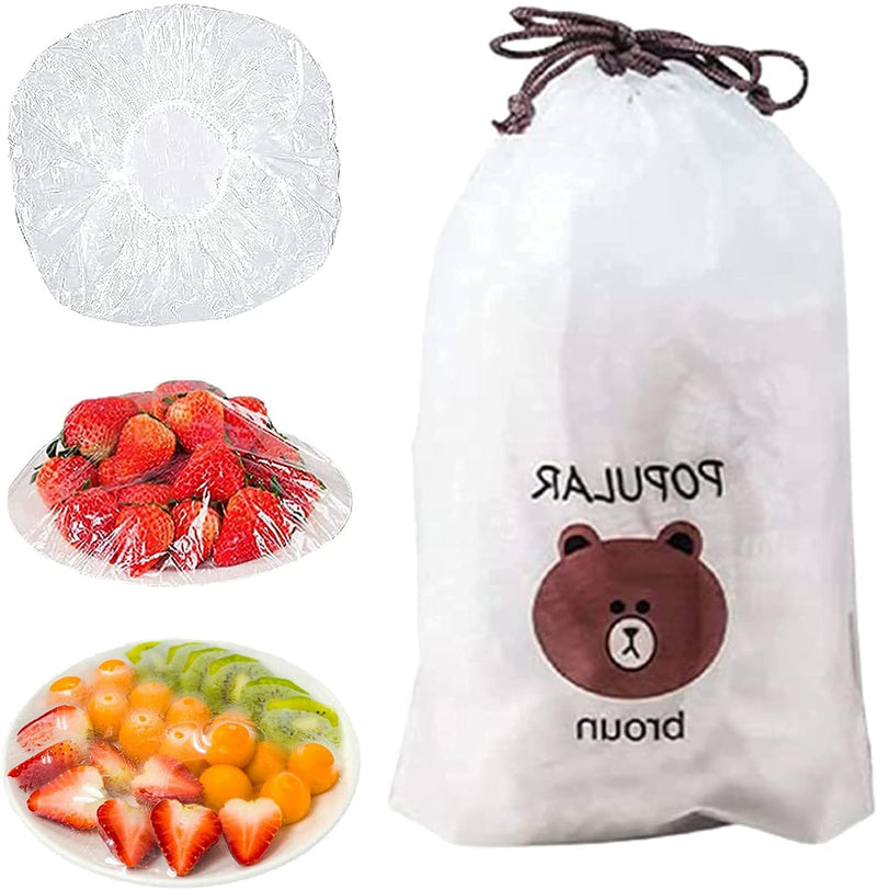 [Australia - AusPower] - 100PCS Fresh Keeping Bags,Reusable Elastic Food Storage Covers, Plastic Bowl Covers with Elastic Edging Stretch Plastic Wrap Bowl Covers 
