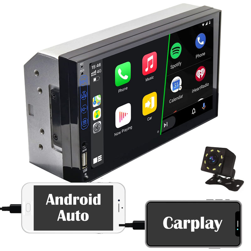 [Australia - AusPower] - ZHNN Double Din Car Stereo with Apple Carplay Android Auto 7 Inch Touch Screen Bluetooth Car Radio Support FM AM Mirror Link for Android&iOS/MP5 Player/Audio Output+Backup Camera 