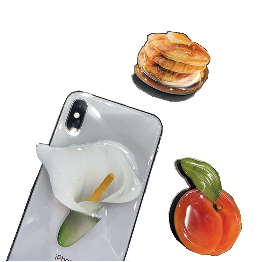 [Australia - AusPower] - Bzybel 3pcs 3D Flower + Apple + Cake Pattern Cell Phone Ring Holder Electronics Ring Holder Stand Finger Ring Kickstand Compatible Various Mobile Phones or Phone case 
