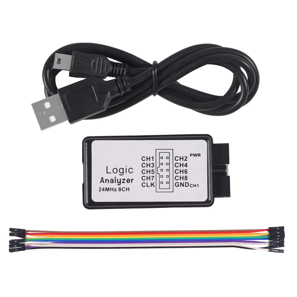 [Australia - AusPower] - USB Logic Analyzer Device with EMI Ferrite Ring USB Cable 24MHz 8CH 24MHz 8 Channel UART IIC SPI Debug for Arduino ARM FPGA M100 SCM 