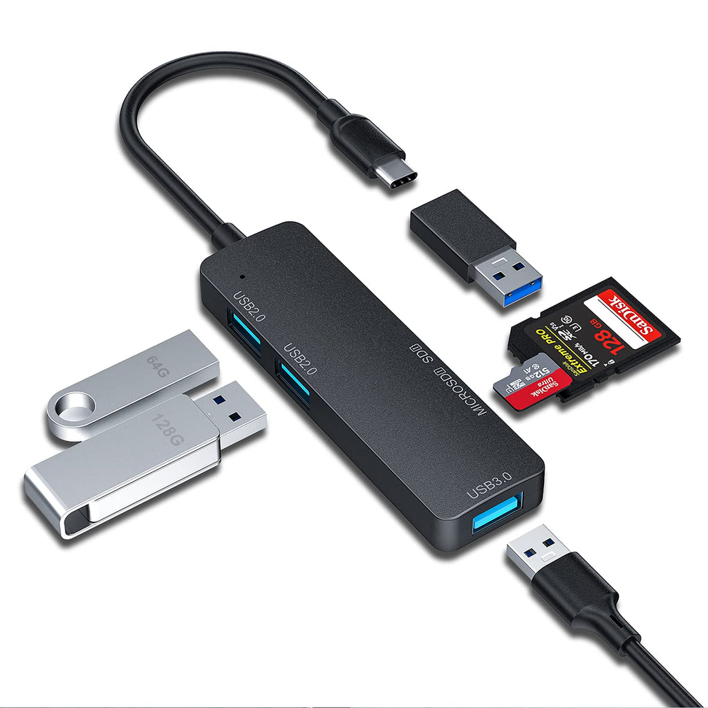 [Australia - AusPower] - USB C Hub 5 in 1 USB C to 3.0 Splitter with 1 USB 3.0 Port, 2 USB 2.0 Port,SD/TF Card Reader, and USB A 3.0 Adapter Compatible for MacBook Pro, Chromebook, ipad, XPS, and USB C&USB Adevices 