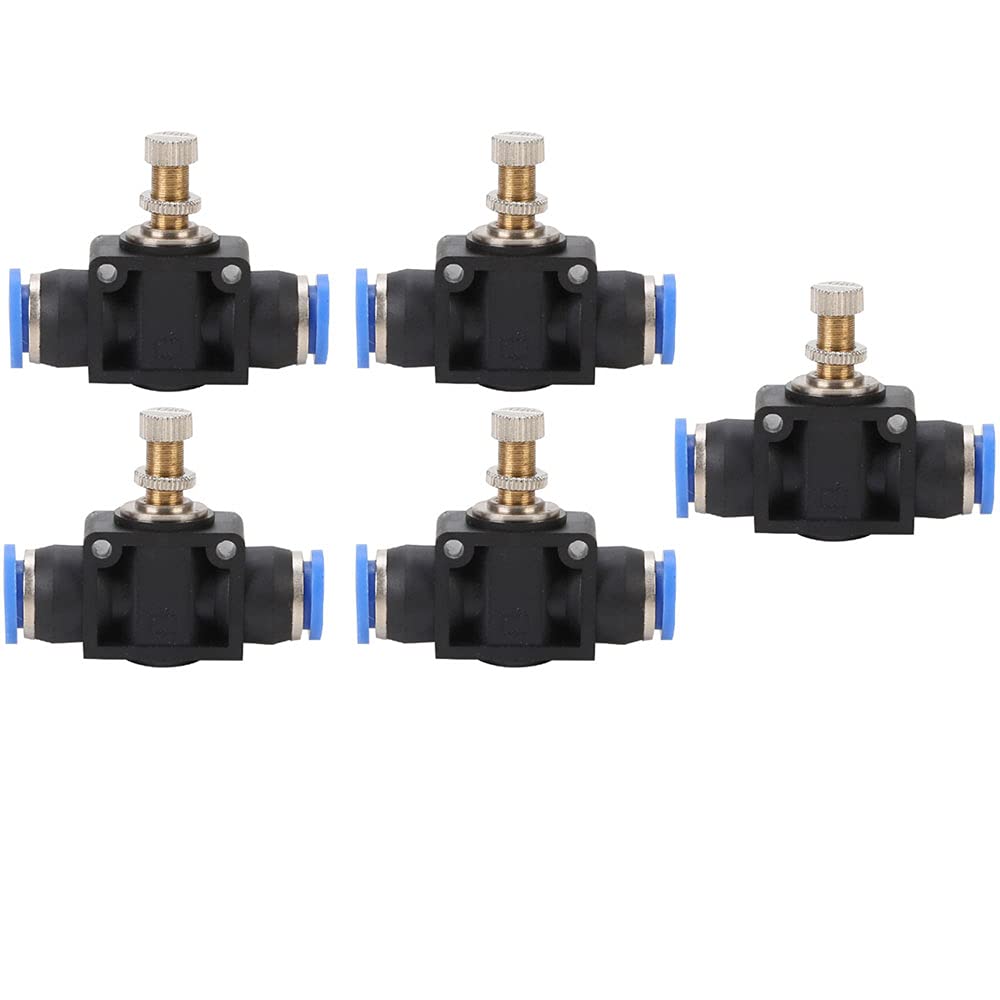 [Australia - AusPower] - Beilay SA-6 Pneumatic Push to Connect Air Flow Control Valve 4mm OD Push-to-Connect Fitting Air Flow Control Valve Speed Controller Pack of 6 