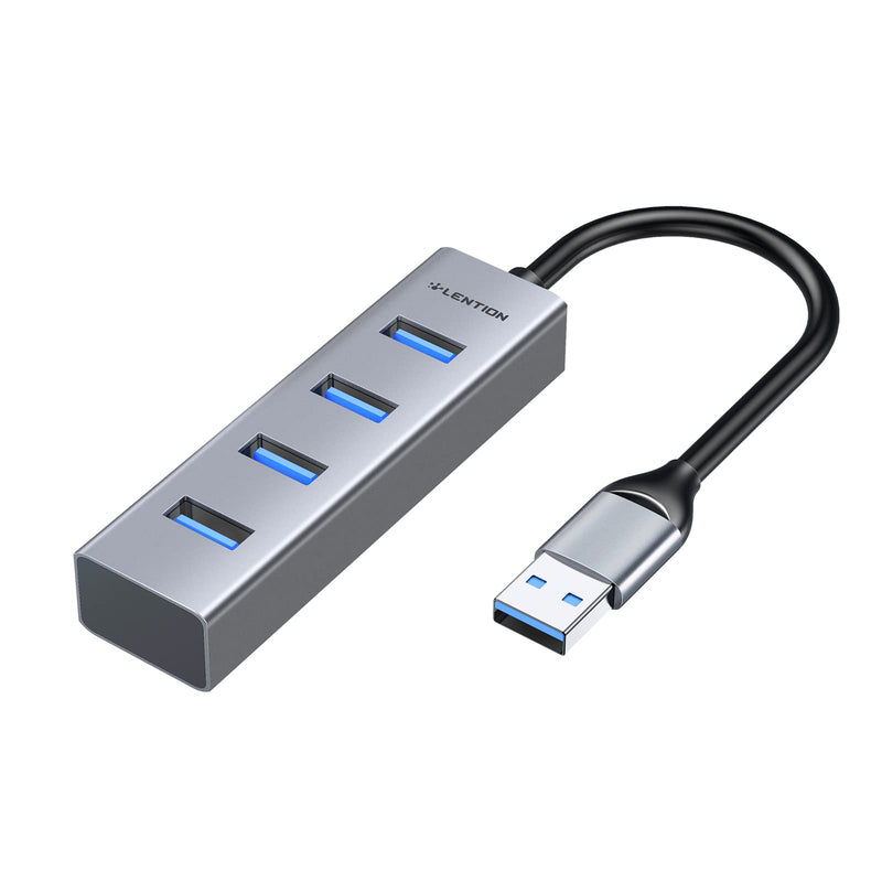 [Australia - AusPower] - LENTION USB 3.0 Hub to 4 Type A Ports, USB A to USB Multiport Adapter, 4-port USB Dongle for 2009-2015 MacBook Air/Pro, Surface Pro/Book, Chromebook, More, Stable Driver Certified(CB-H22s, Space Gray) 