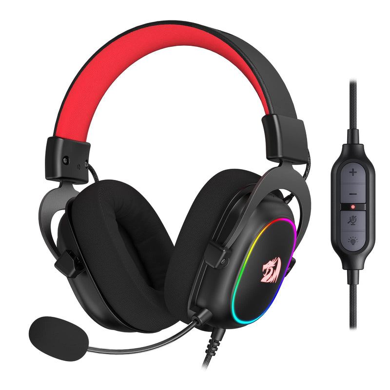 [Australia - AusPower] - Redragon H510 Zeus-X RGB Wired Gaming Headset - 7.1 Surround Sound - 53MM Audio Drivers in Memory Foam Ear Pads w/Durable Fabric Cover- Multi Platforms Headphone - USB Powered for PC/PS4/NS Black-RGB 