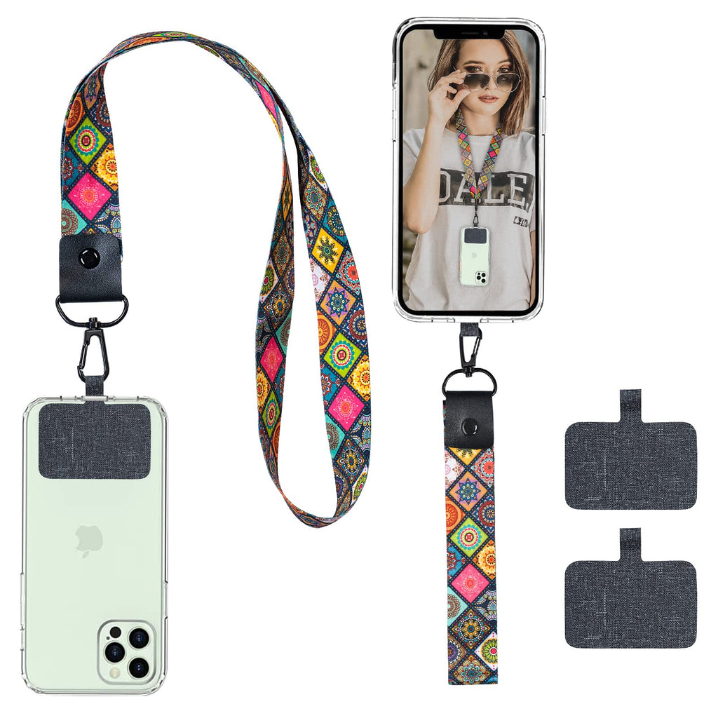 [Australia - AusPower] - Delidigi Phone Lanyard Wrist Strap Stylish Neck Lanyard Wrist Strap Compatible with Most Smartphones for Women Girls Boho 