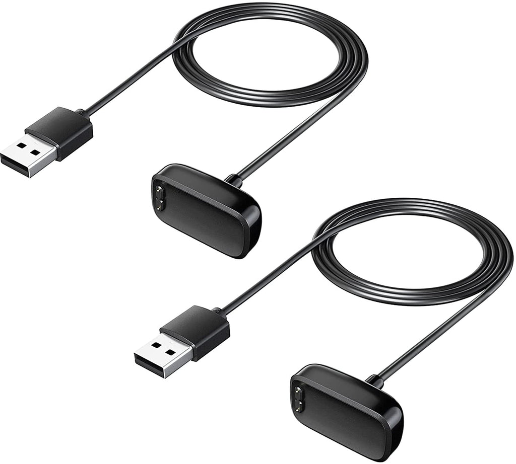 [Australia - AusPower] - Mixblu 2-Pack Charger Compatible with Fitbit Luxe/Charge 5, Fast Charging Replacement Cable Cradle Station with 3.3 Ft Long USB Cord Accessories for Charge 5/Luxe Smartwatch 