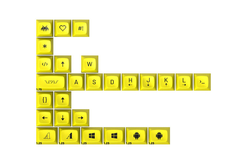 [Australia - AusPower] - DROP + MiTo MT3 Cyber Custom Keycap Set, ABS Hi-Profile Keycaps, Doubleshot Legends, Cherry MX Compatible Extras for Mechanical Keyboards (Novelty),Yellow Novelty 