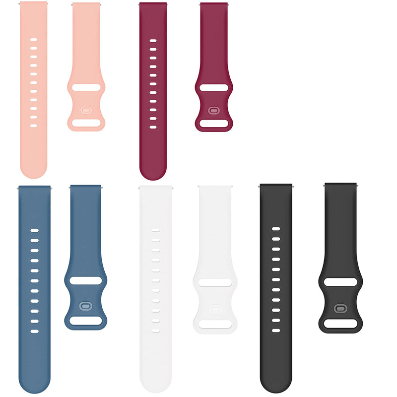 [Australia - AusPower] - Compatible for 3Plus Vibe Plus Band, Lamshaw New Soft Silicone Sport Replacement Straps 2021 Compatible for 3Plus Vibe Plus / Vibe Lite / Vibe Pro Smartwatch (5 pack-White+Black+Rock Cyan+wine Red+Pink) 5 pack-White+Black+Rock Cyan+wine Red+Pink 