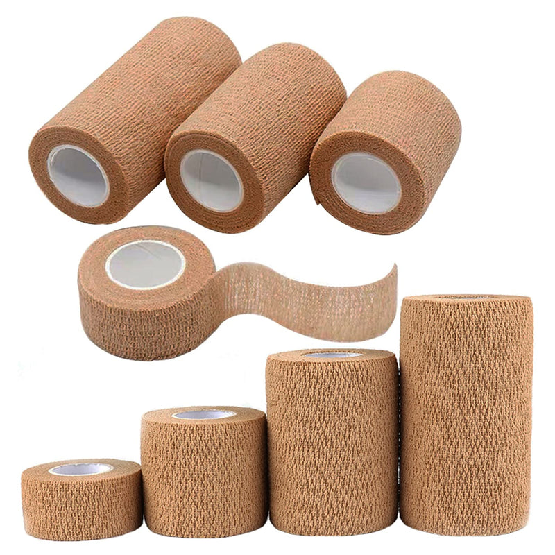 [Australia - AusPower] - Self Adhesive Bandages, Sports Wrap Tape for Wrist and Ankle, Breathable Waterproof Elastic Non-Woven Cohesive Bandage, 8 Rolls Athletic Tape 