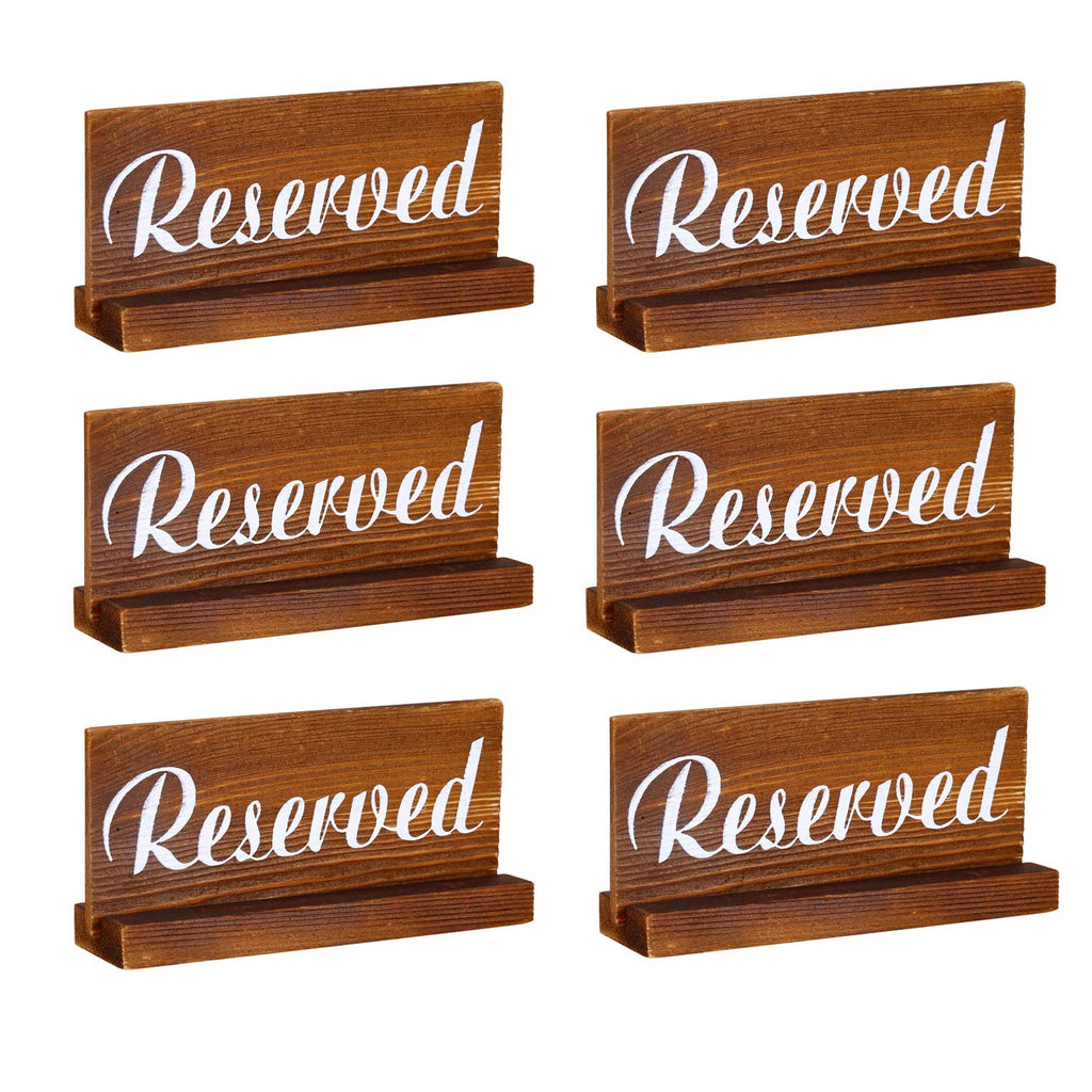 [Australia - AusPower] - Reserved Wood Signs for Tables 6 pack; Rustic Wooden Table Sign Holders for Weddings, Special Events, and Restaurant 