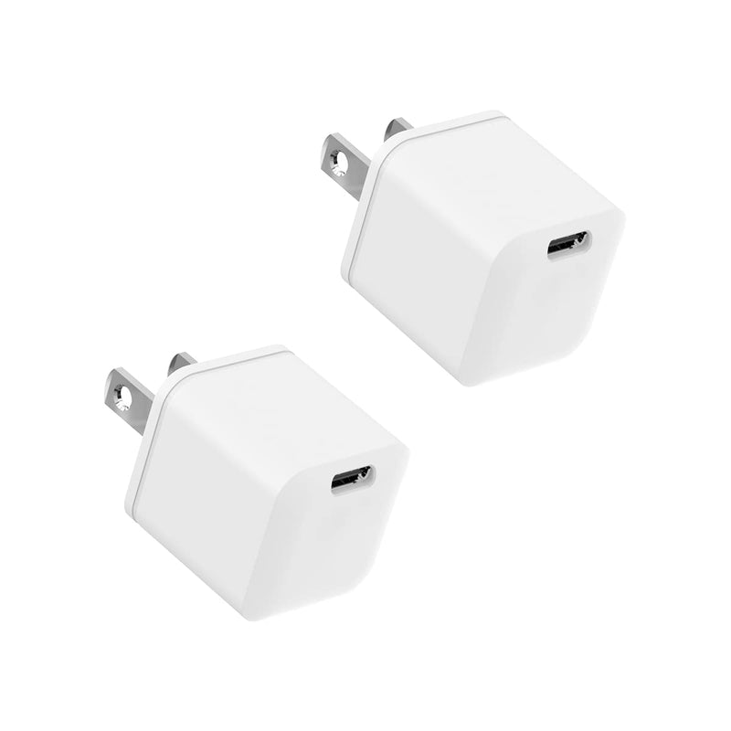 [Australia - AusPower] - 2-Pack USB-C Lighting 20W PD Fast Charger Mini Size 1 OZ only Type C Power Delivery Wall Charger 