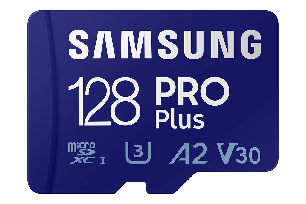 [Australia - AusPower] - SAMSUNG PRO Plus + Adapter 128GB microSDXC Up to 160MB/s UHS-I, U3, A2, V30, Full HD & 4K UHD Memory Card for Android Smartphones, Tablets, Go Pro and DJI Drone (MB-MD128KA/AM) 