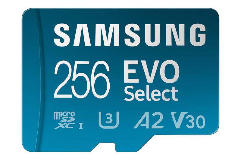 [Australia - AusPower] - SAMSUNG EVO Select Micro SD-Memory-Card + Adapter, 256GB microSDXC 130MB/s Full HD & 4K UHD, UHS-I, U3, A2, V30, Expanded Storage for Android Smartphones, Tablets, Nintendo-Switch (MB-ME256KA/AM) 
