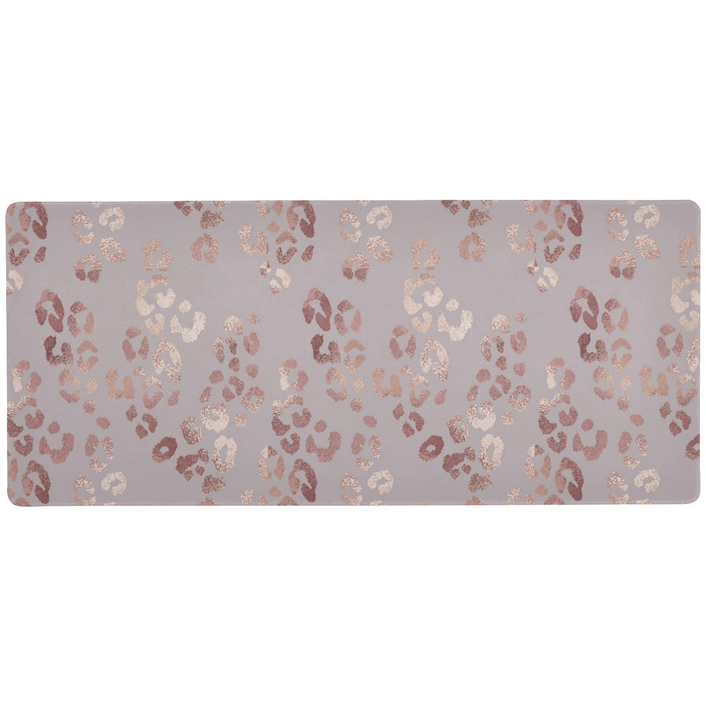[Australia - AusPower] - ALAZA Rose Gold Leopard Cheetah Prints Pink Large Gaming Mouse Pad Big Mousepad Mice Keyboard Mat with Non-Slip Rubber Base for Computer Laptop Home & Office, 35.4 X 15.7 inch 35.4 x 15.7in / 90 x 40cm Multi 