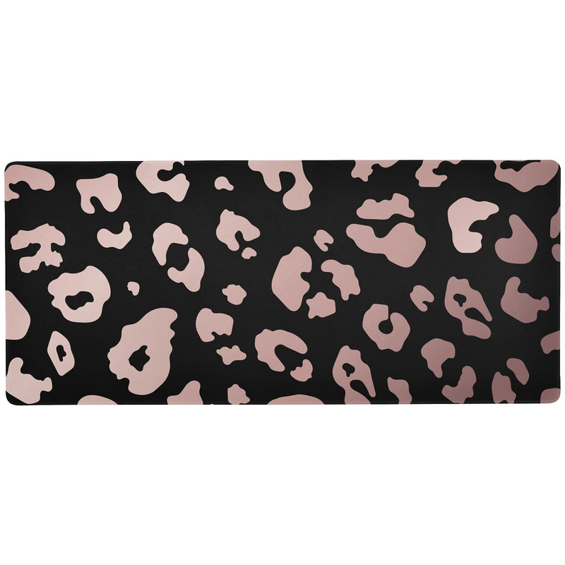 [Australia - AusPower] - ALAZA Rose Gold Leopard Print Animal Cheetah Large Gaming Mouse Pad Big Mousepad Mice Keyboard Mat with Non-Slip Rubber Base for Computer Laptop Home & Office, 35.4 X 15.7 inch 35.4 x 15.7in / 90 x 40cm Multi 2 