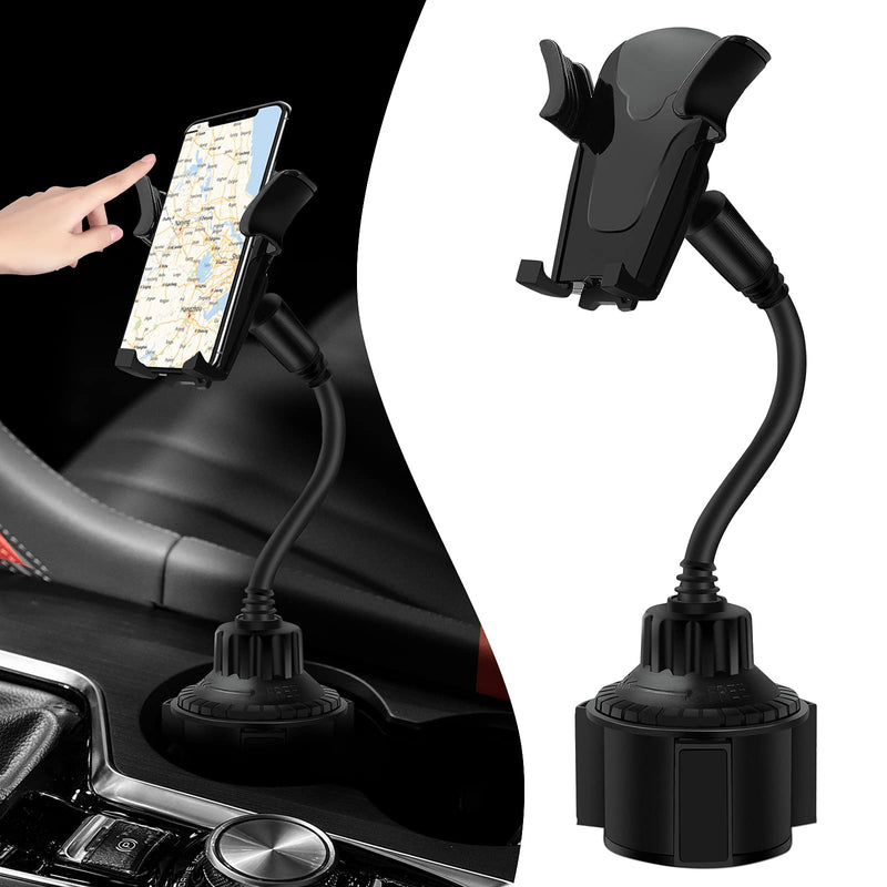 [Australia - AusPower] - Phone Cup Car Holder Mount for Car,360 Degree Rotation,Anti-Shake Cell Phone Automobile Cradles,Universal Adjustable Long Gooseneck Holders Compatible with All Car Cups and Mobile Phones (Black) Black 