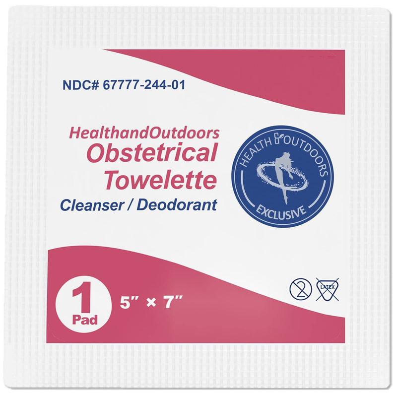 [Australia - AusPower] - HAO Obstetrical Hand & Body Cleansing Individually Wrapped Towelettes (125 Count) 5 x 7 inch Wet Napkin Wipes Benzalkonium First-Aid Wound Care (HAO-OBTOWELS-125CT) 