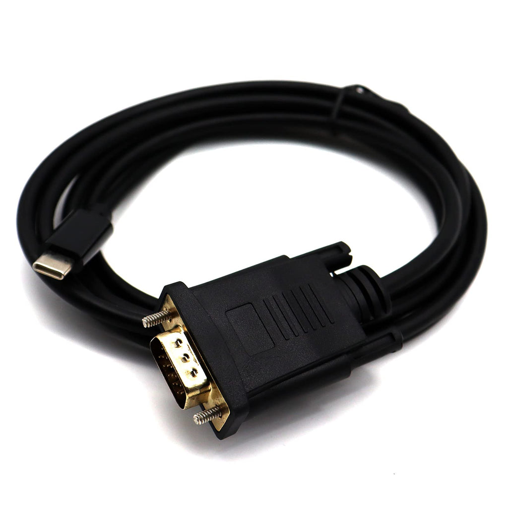 [Australia - AusPower] - Type C to VGA Cable, Disscool 1.8 Meter USB C to VGA Cable, Display Port of Phone/Computer/Laptop to VGA of Monitor/Projector Gold-Plated Adapter HD line Converter 