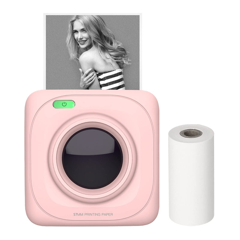[Australia - AusPower] - Mini printer, P1 Wireless Thermal Sticker Printer for Photo Picture Receipt Memo Note Label Sticker Compatible with iOS Android Mac Windows , Good Gift(Pink) Pink 