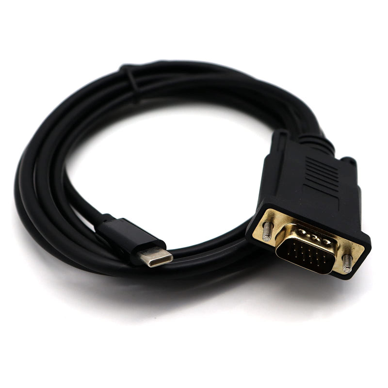 [Australia - AusPower] - USB C to VGA Cable, AWADUO Type C to VGA Cable, 6 Foot USB C Type C to VGA Monitor for Desktop PC/Projector/Laptop HD line Converter 