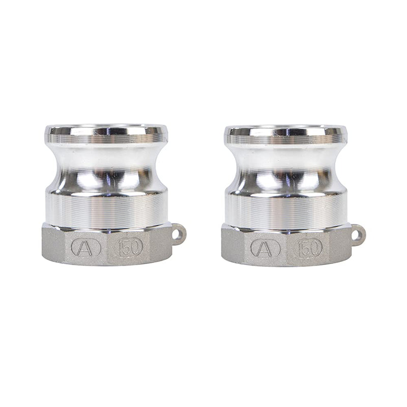 [Australia - AusPower] - Quafwia 2pcs Aluminum cam lock fittings (1-1/2" Part A) cam groove hose fitting camlock fittings , Male Adapter Female NPT Thread camlock fitting (1-1/2‘’) 1-1/2‘’ 