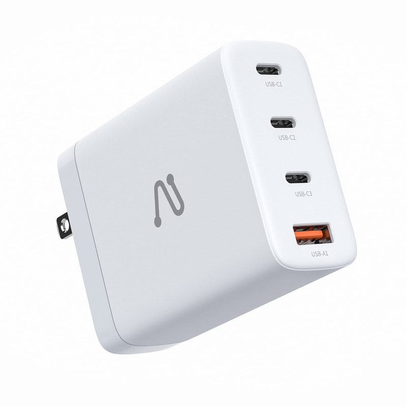 [Australia - AusPower] - USB C Wall Charger, Aergiatech 100W PD PPS GAN Fast Charger 4-Port, Foldable Travel USB C Charger Block, Type C Power Adapter for MacBook, iPad Pro, iPhone, Galaxy S22+/S22 Ultra, Pixel, Laptop, White 