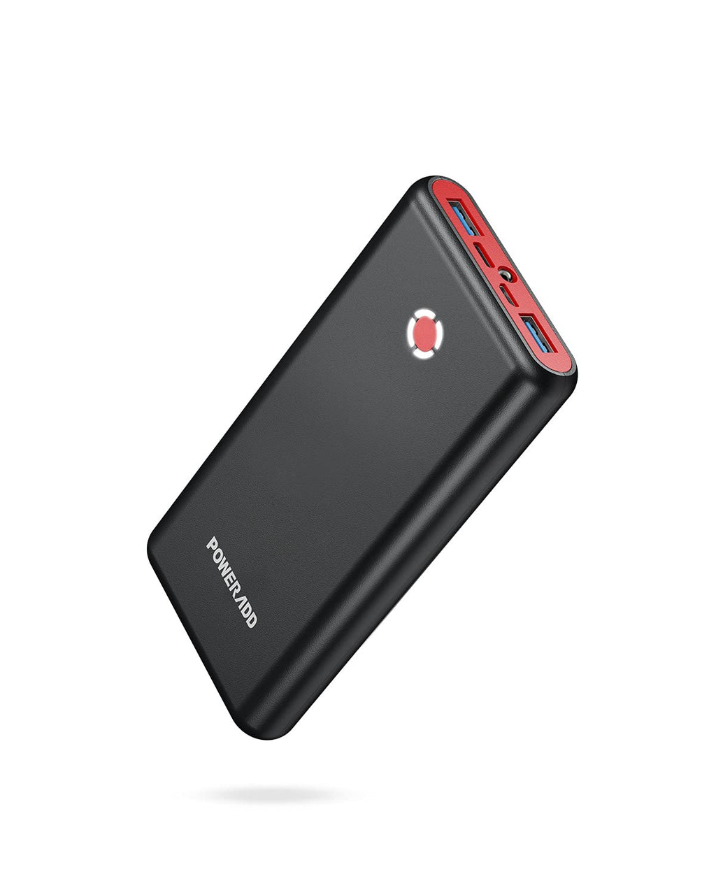 [Australia - AusPower] - Pilot X7 Portable Charger,20000mAh 18W PD QC3.0 Fast Charging Power Bank,USB C Input/Output Battery Pack with LED Flashlight for iPhone,Samsung and More - Black+Red A-Black+Red 