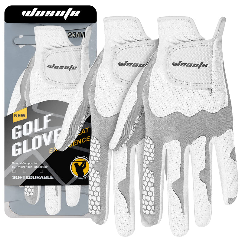 [Australia - AusPower] - wosofe Golf Gloves for Men’s Left Hand Lycra Korean Nanometer Grip Soft Comfortable Pack of 2 Small 