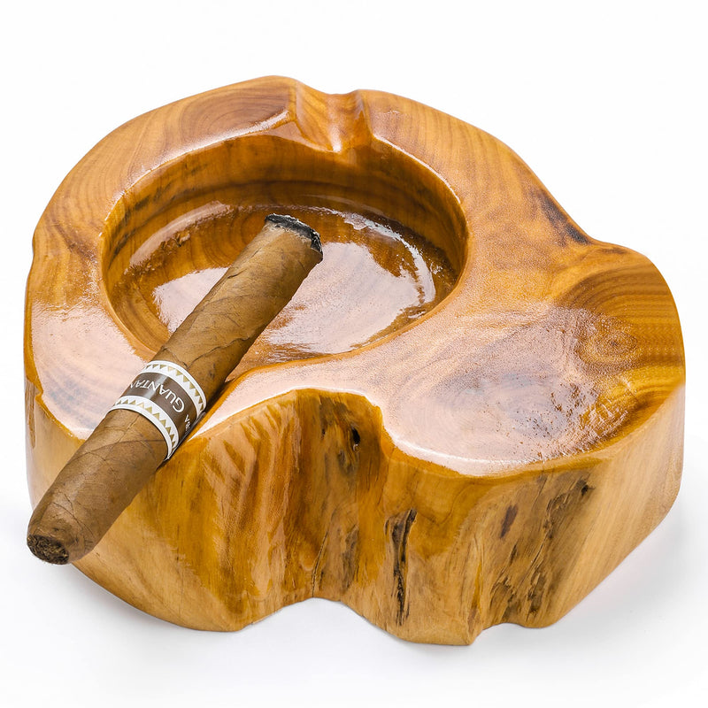 [Australia - AusPower] - DDAJJAJ Wooden Cigar Ashtrays for Cigar Lovers Irregular Ashtray with Unique Shape & Design Great Gift for Men Great Decor for Home Office or Bar 