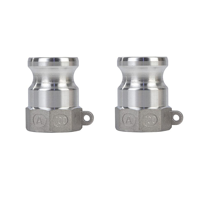 [Australia - AusPower] - Quafwia 2 pcs Aluminum cam lock fittings (1" Part A) cam groove hose fitting camlock fittings , Male Adapter Female NPT Thread camlock fitting (1‘’) 1‘’ 
