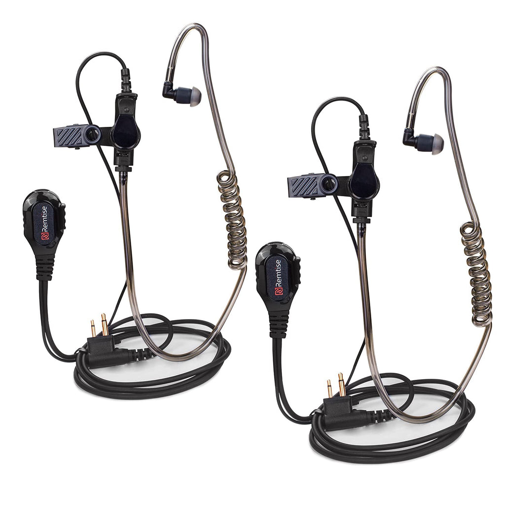 [Australia - AusPower] - Acoustic Tube Earpiece with Mic for Motorola Walkie Talkies, Surveillance Headset and PTT Compatible with Motorola 2 Way Radios BPR40/CP/CLS/DTR/PR/RDU/RMU Series (Black) Black 